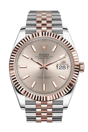 ROLEX Datejust 41 Sundust Dial Rose Gold Steel Men's Watch 126331