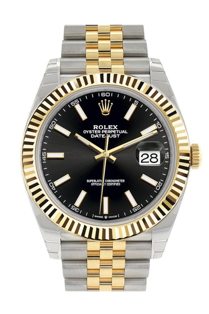 126333 Datejust 41 Black Fluted Bezel Watch Mens| WatchGuyNYC