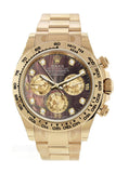 Rolex Cosmograph Daytona Black Mother Of Pearl Dial 18K Yellow Gold Mens Watch 116508