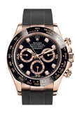 Rolex Cosmograph Daytona Rose Gold Black diamond set Dial Oysterflex 116515LN