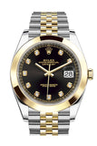Rolex Datejust 41 Black Diamond Dial Steel and 18K Yellow Gold Jubilee Men's Watch 126303