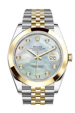 Rolex Datejust 41 Mother-of-pearl set with Diamonds Dial 18k Yellow Gold Jubilee Mens Watch 126303