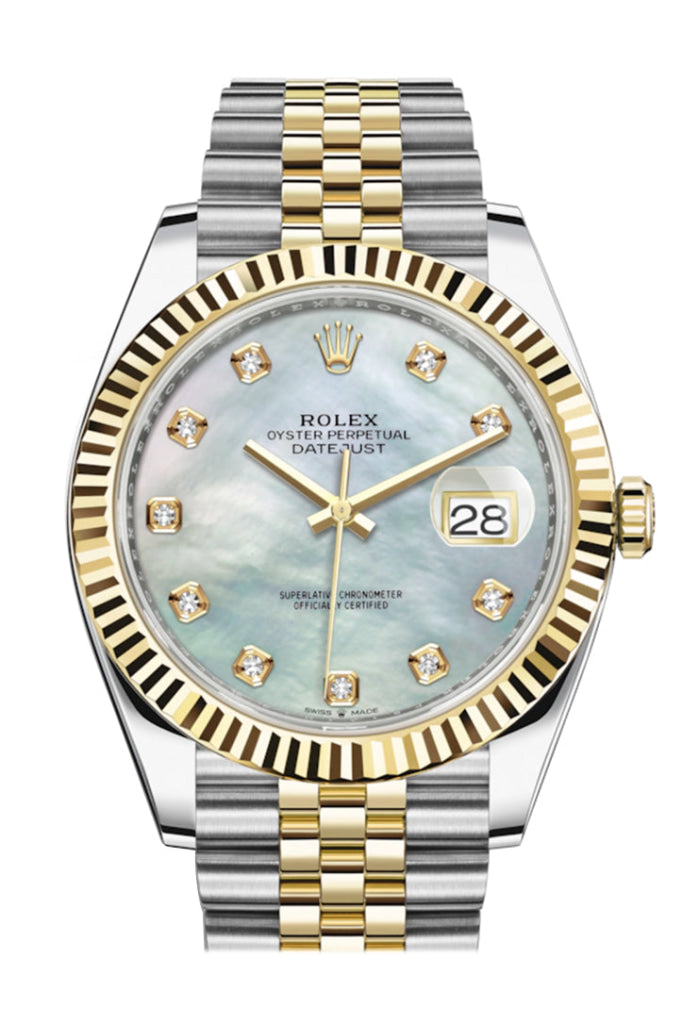 Rolex Datejust 41 Steel & Yellow Gold Silver Dial Men's Watch 126333