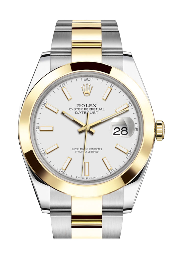 Rolex Datejust 41 White Dial Steel and 18K Yellow Gold Oyster Men's Watch 126303