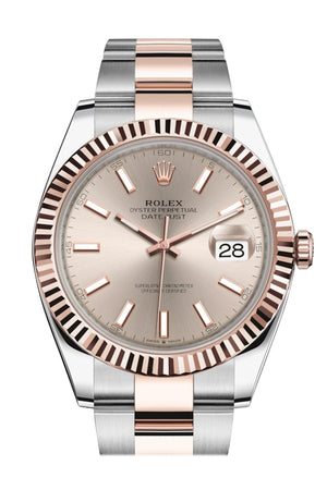 Rolex Datejust 41 Sundust Dial Steel 18K Rose Gold Men's Watch 126331