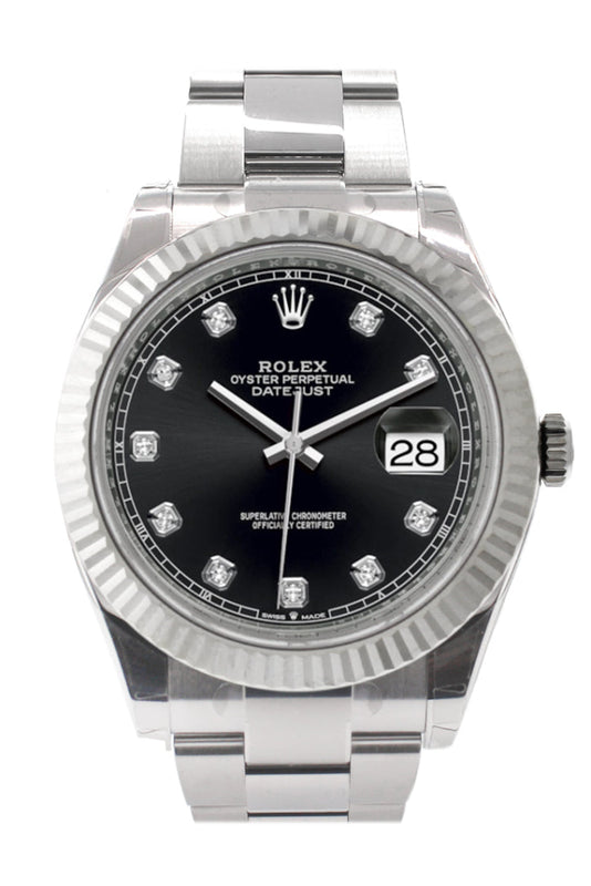 Rolex datejust deals 41 black diamond