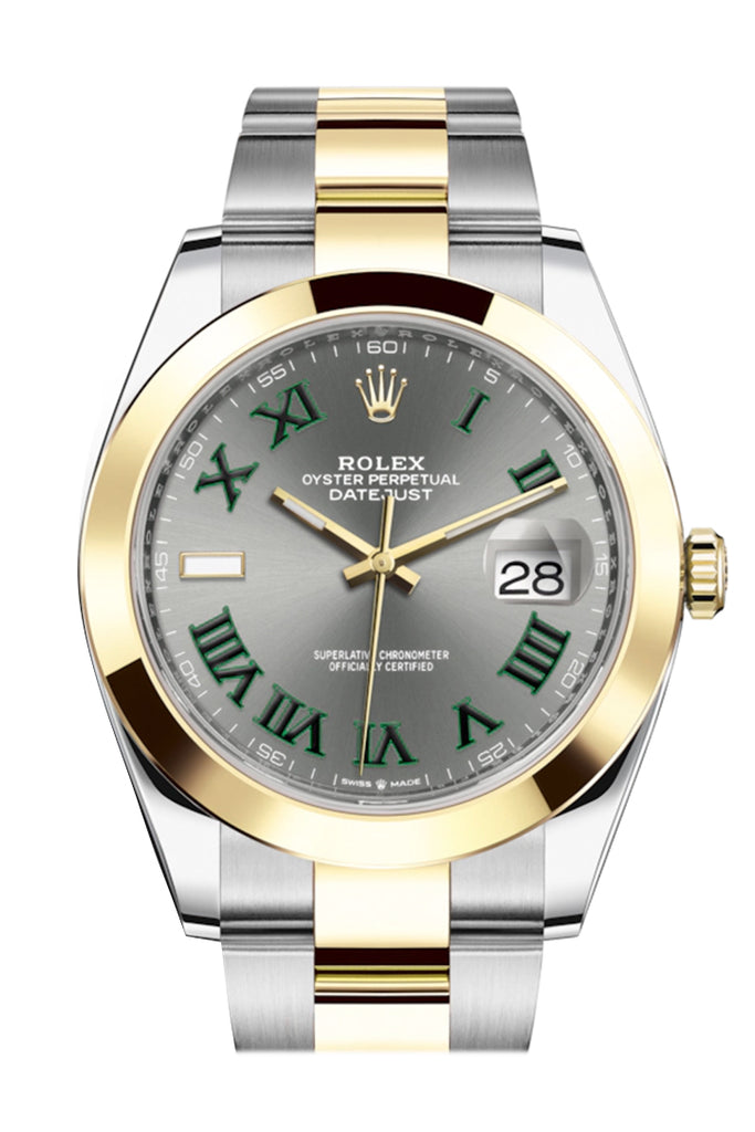 Rolex Datejust 41 Slate Roman Dial 18k Yellow Gold Mens Watch 126303
