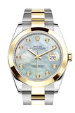 Rolex Datejust 41 Mother-of-pearl set with Diamonds Dial 18k Yellow Gold Mens Watch 126303