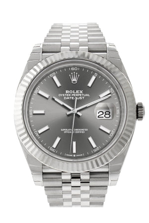 NOS Rolex Datejust 41 Steel Silver Dial Jubilee Bracelet Watch B/P '21  126300 - Jewels in Time