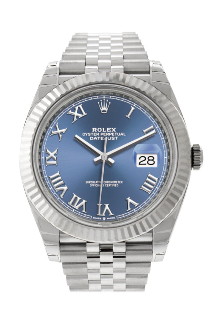 Rolex 126334 Datejust 41 Blue Dial White Gold Bezel Jubilee