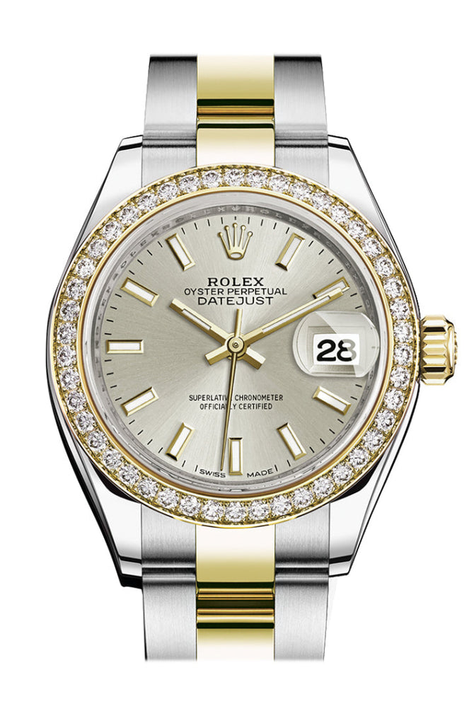 Yellow Gold Two Tone tagged rolex datejust lady 28mm WatchGuyNYC