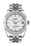 Rolex Datejust 31 White Dial Dome Set With Diamonds Bezel Jubilee Ladies Watch 178344 / None