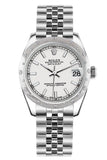 Rolex Datejust 31 White Dial Dome Set With Diamonds Bezel Jubilee Ladies Watch 178344