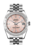 Rolex Datejust 31 Pink Dial Dome set with Diamonds Bezel Jubilee Ladies Watch 178344