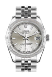 Rolex Datejust 31 Silver Dial Dome set with Diamonds Bezel Jubilee Ladies Watch 178344