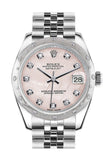 Rolex Datejust 31 Pink Mother of Pearl diamond Dial Dome set with Diamonds Bezel Jubilee Ladies Watch 178344