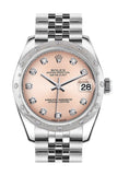 Rolex Datejust 31 Pink Diamond Dial Dome Set With Diamonds Bezel Jubilee Ladies Watch 178344 / None