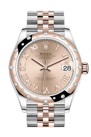 Rolex Datejust 31 Rosé Colour Roman Dial Diamond Bezel Jubilee Rose Gold Two Tone Watch 278341Rbr