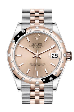 Rolex Datejust 31 Rosé Colour Dial Diamond Bezel Jubilee Rose Gold Two Tone Watch 278341Rbr 278341