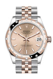 Rolex Datejust 31 Rosé colour Dial Diamond Bezel Jubilee Rose Gold Two Tone Watch 278341RBR 278341
