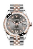 Rolex Datejust 31 Rhodium Large Vi Diamonds Dial Diamond Bezel Jubilee Rose Gold Two Tone Watch