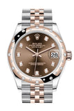 Rolex Datejust 31 Chocolate Diamonds Dial Diamond Bezel Jubilee Rose Gold Two Tone Watch 278341RBR 278341