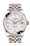 Rolex Datejust 31 White mother-of-pearl Diamonds Dial Diamond Bezel Jubilee Rose Gold Two Tone Watch 278341RBR 278341