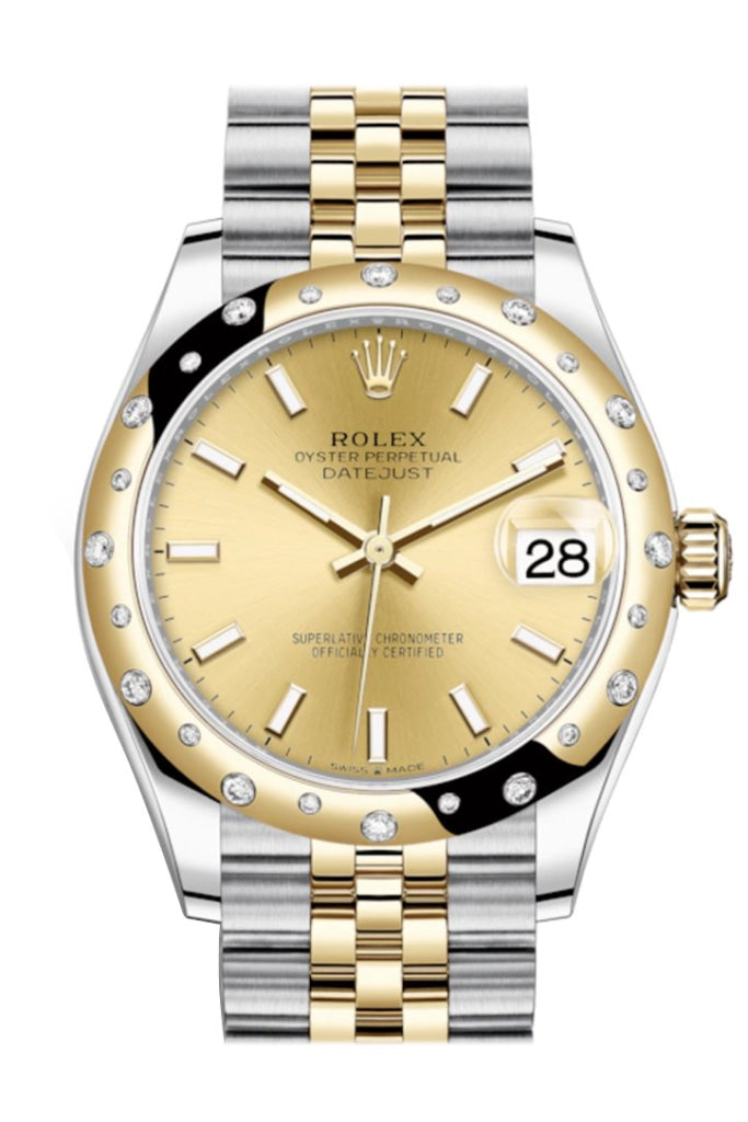 Rolex 278343RBR 278343 Datejust 31 Diamond Bezel Jubilee Yellow
