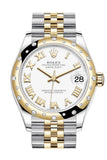 Rolex Datejust 31 White Roman Dial Diamond Bezel Jubilee Yellow Gold Two Tone Watch 278343Rbr 278343