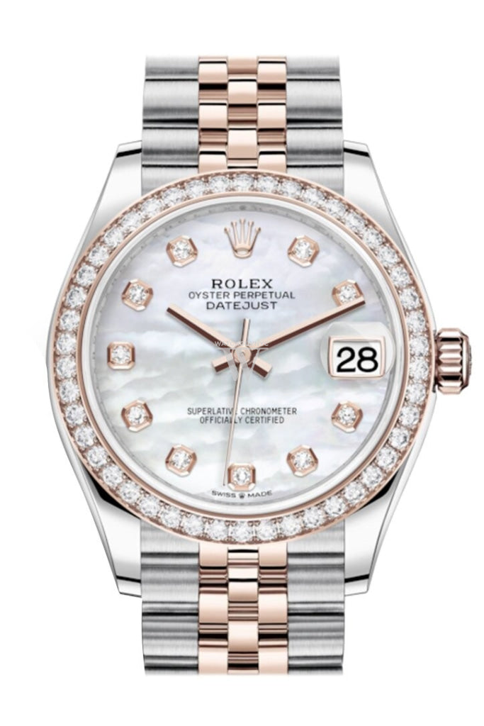Rolex datejust rose on sale gold with diamonds