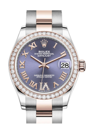 Rolex Datejust 31 Aubergine Vi Diamonds Dial Diamond Bezel Rose Gold Two Tone Watch 278381Rbr 278381