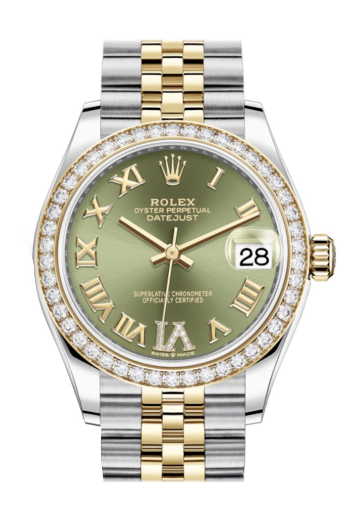 Rolex datejust olive green dial deals