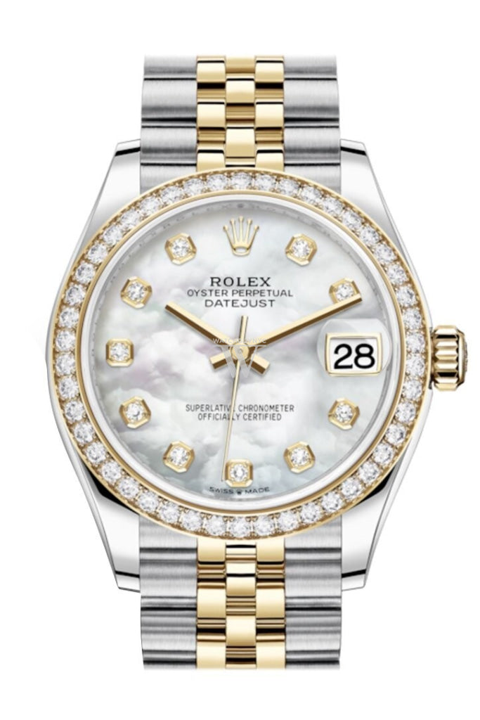 Rolex mother of store pearl diamond dial datejust