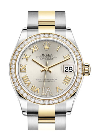 Rolex Datejust 31 Silver Vi Diamonds Dial Diamond Bezel Yellow Gold Two Tone Watch 278383Rbr 278383