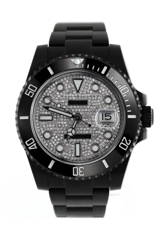 Rolex black shop steel watch