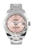 Rolex Datejust 31 Pink Dial White Gold Fluted Bezel Ladies Watch 178274 / None