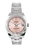 Rolex Datejust 31 Pink Dial White Gold Fluted Bezel Ladies Watch 178274