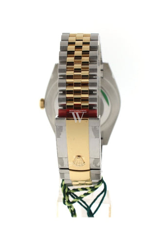 Custom Diamond Bezel Rolex Datejust 31 Black Dial Two Tone 18K Gold Jubilee Ladies Watch 178243