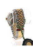 Custom Diamond Bezel Rolex Datejust 31 White Roman Dial Two Tone 18K Gold Jubilee Ladies Watch