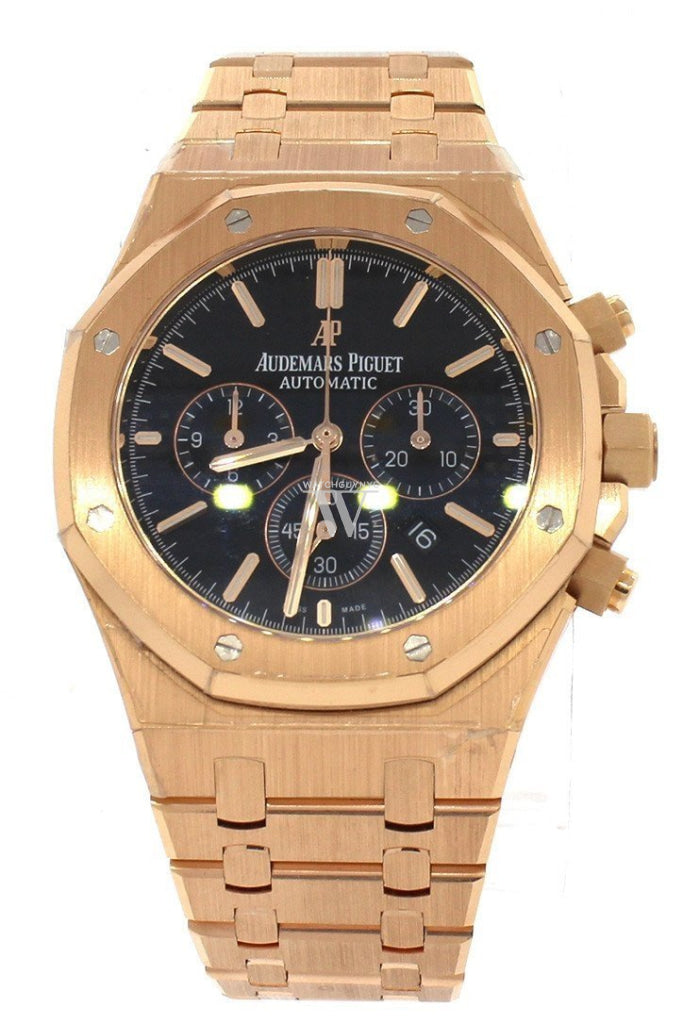 Rose gold ap black face deals