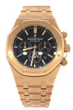 Audemars Piguet Royal Oak Chronograph Black Dial Watches 18Kt Pink Gold 26320Or.oo.1220Or.01 Watch