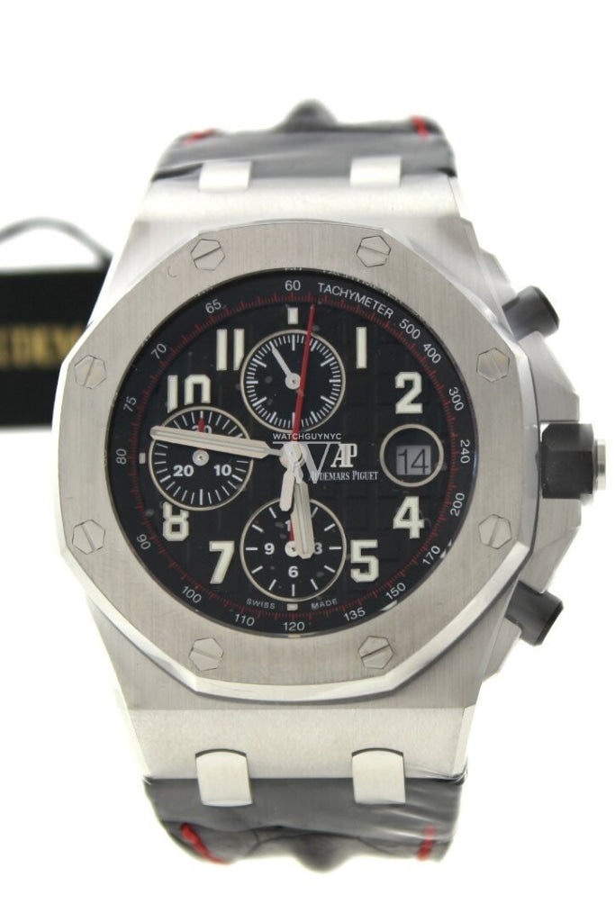 Audemars Piguet Royal Oak Offshore Vampire Black Dial Alligator Leather Mens Watch