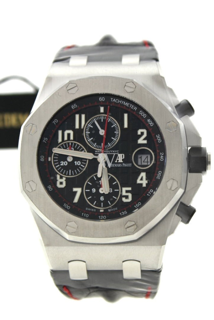 Audemars Piguet Royal Oak Offshore Vampire Black Dial Alligator Leather Mens Watch