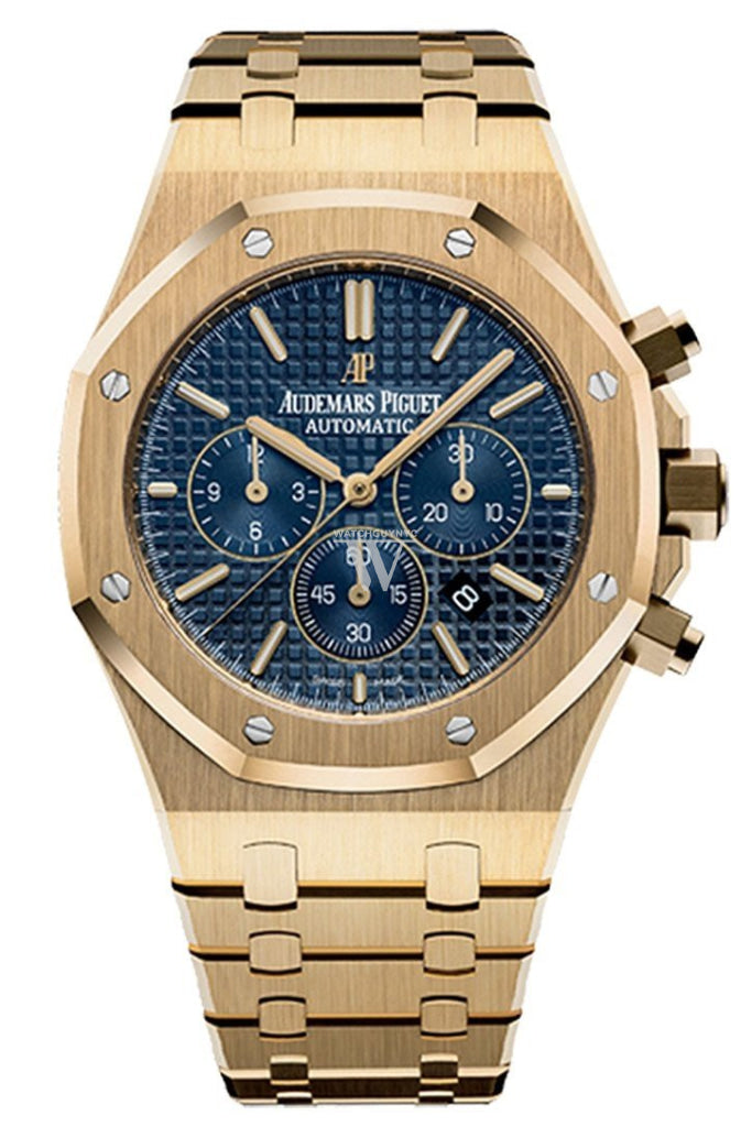 Audemars Piguet Royal Oak Blue Dial 18Ct Yellow Gold Mens Watch 26320Ba.oo.1220Ba.02