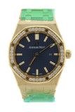 Audemars Piguet Royal Oak Blue Dial Ladies 18 Carat Yellow Gold Watch 67651Ba.zz.1261Ba.02