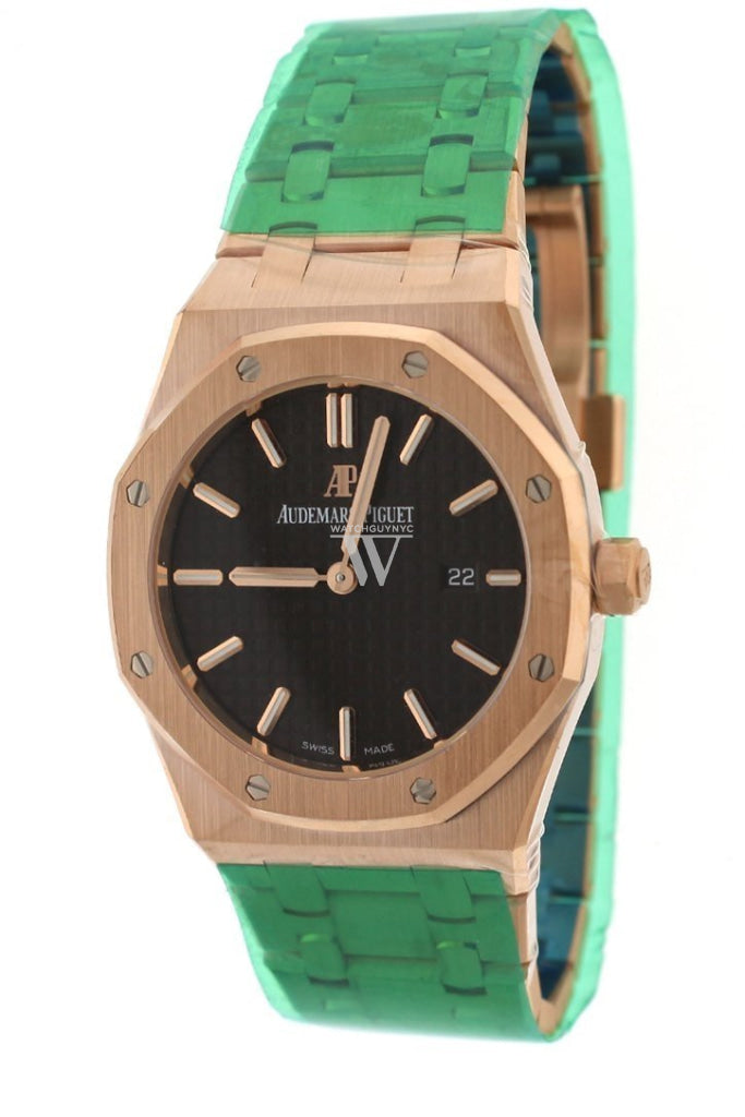 Audemars Piguet Royal Oak Brown Dial Ladies 18 Carat Pink Gold Watch 67650Or.oo.1261Or.01