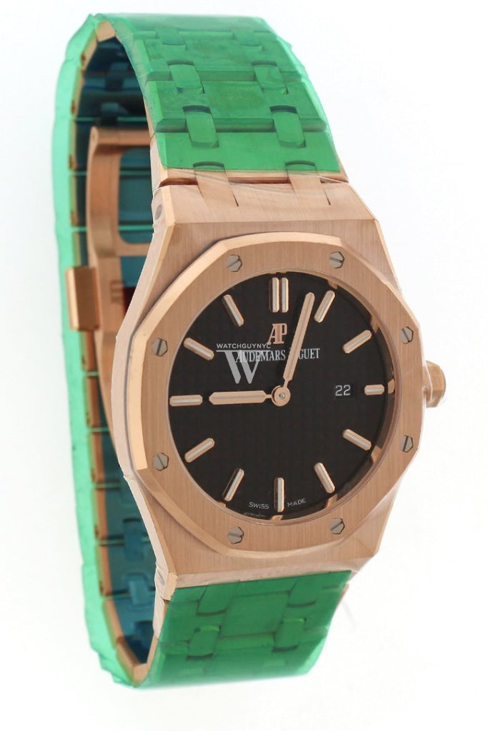 Audemars Piguet Royal Oak Brown Dial Ladies 18 Carat Pink Gold Watch 67650Or.oo.1261Or.01