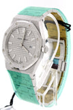 Audemars Piguet Royal Oak 33Mm Rhodium-Toned Dial Diamond Hammered White Gold Ladies Watch