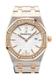 Audemars Piguet Royal Oak 33mm Silver-toned Dial 18K Pink Gold with Stainless Steel  Ladies Watch 67651SR.ZZ.1261SR.01