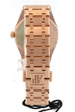 Audemars Piguet Royal Oak 33Mm Silver-Toned Dial Diamond 18K Pink Gold Ladies Watch
